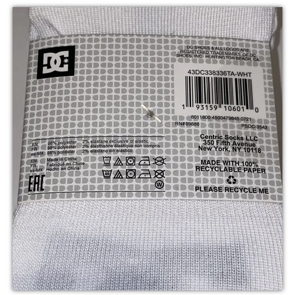 DC No Show Sneaker Liner Socks 6 Pair Men 6-12 White w/ Black Logo Shoe Co Skate - Picture 4 of 10